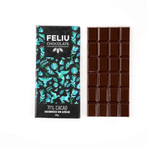 Barra Feliu Chocolate Oscuro Semiamargo al 70% Cacao Polivarietal Soconusco Chiapas con Maltitol y Fruto del Monje "Cero Azúcar" 80 g
