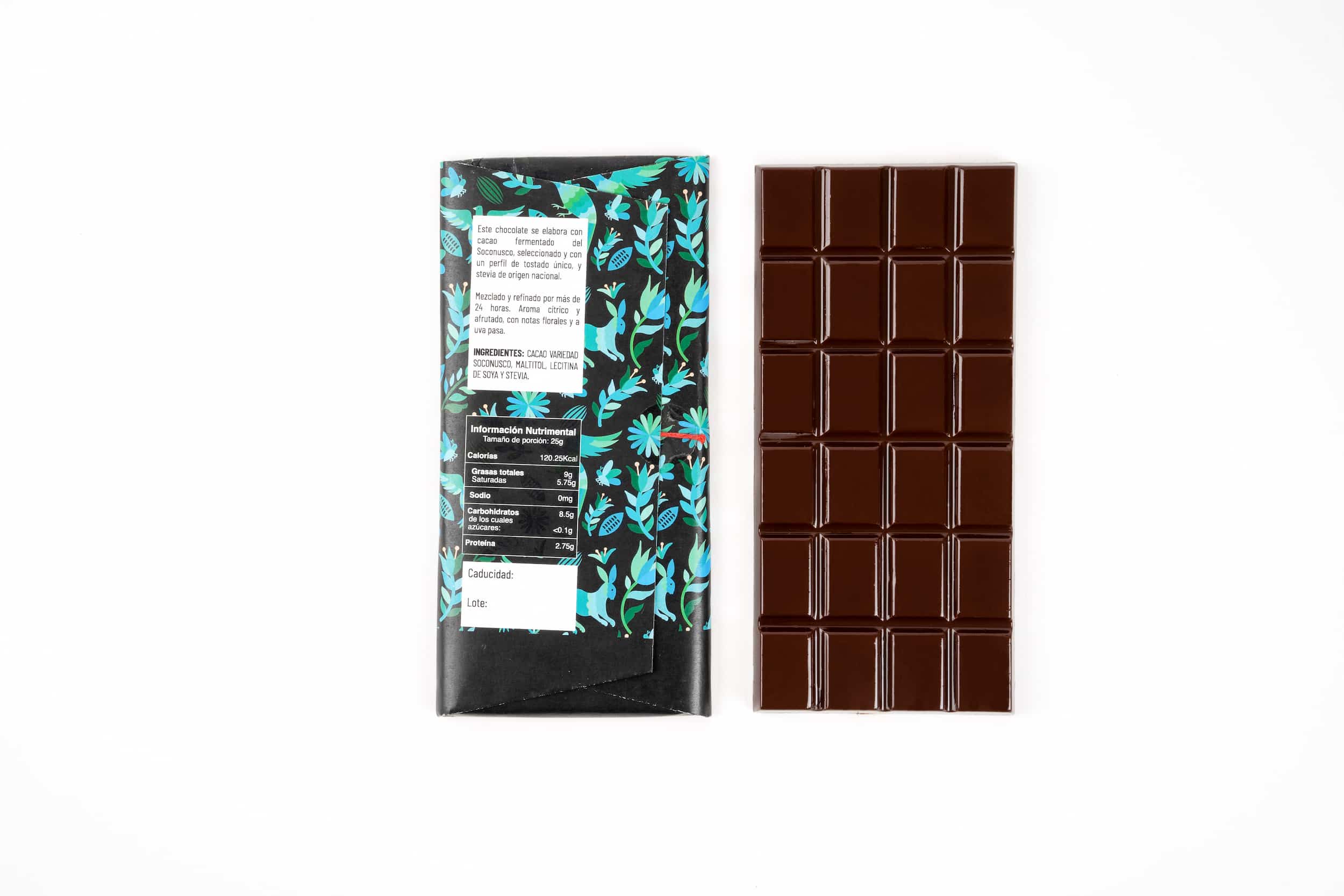 Barra Feliu Chocolate Oscuro Semiamargo al 70% Cacao Polivarietal Soconusco Chiapas con Maltitol y Fruto del Monje "Cero Azúcar" 80 g - Imagen 2