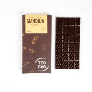 Barra Teocäo Gianduja Chocolate Oscuro al 30% Cacao Polivarietal Soconusco Chiapas con Leche y Avellana Endulzada con Piloncillo Orgánico 80g.