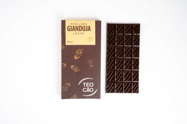 Barra Teocäo Gianduja Chocolate Oscuro al 30% Cacao Polivarietal Soconusco Chiapas con Leche y Avellana Endulzada con Piloncillo Orgánico 80g.
