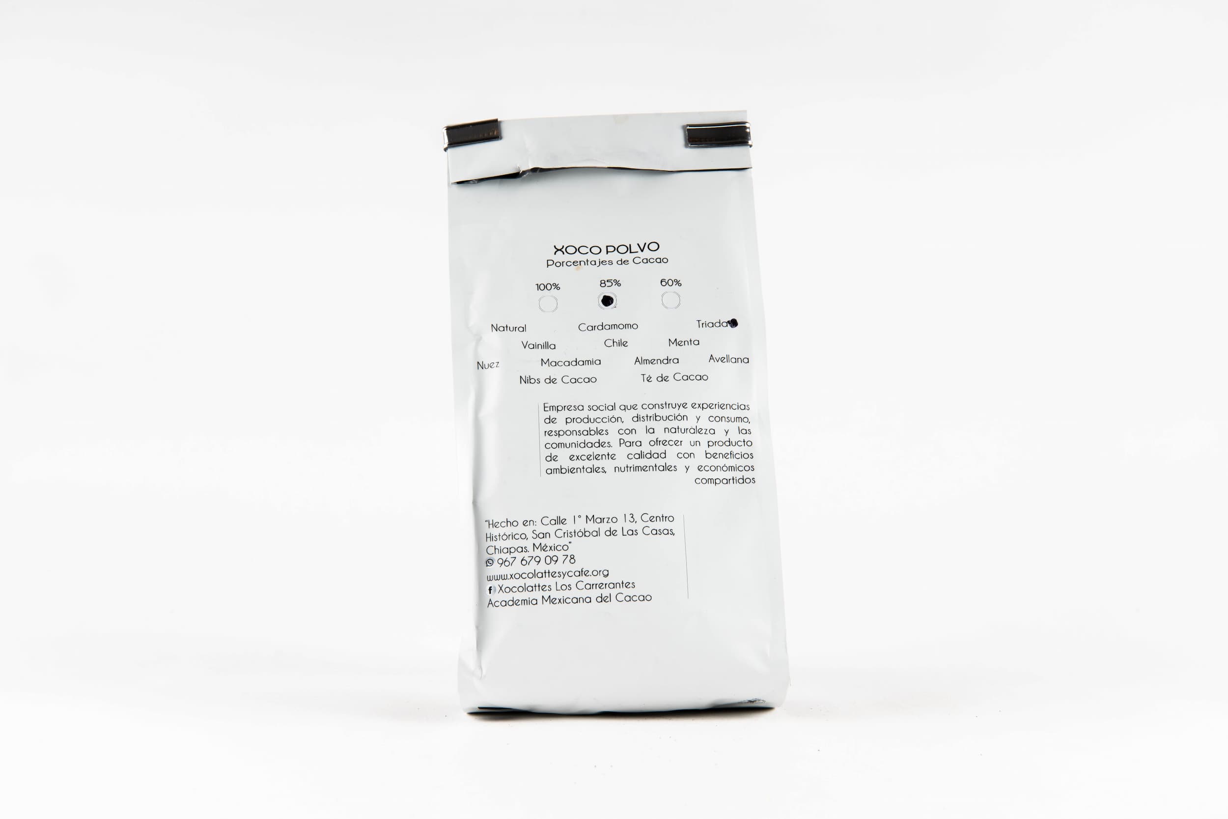 Chocolate Artesanal en Polvo Academia Mexicana del Cacao Triada (Jengibre, Cardamomo y Canela) 85% - Imagen 2